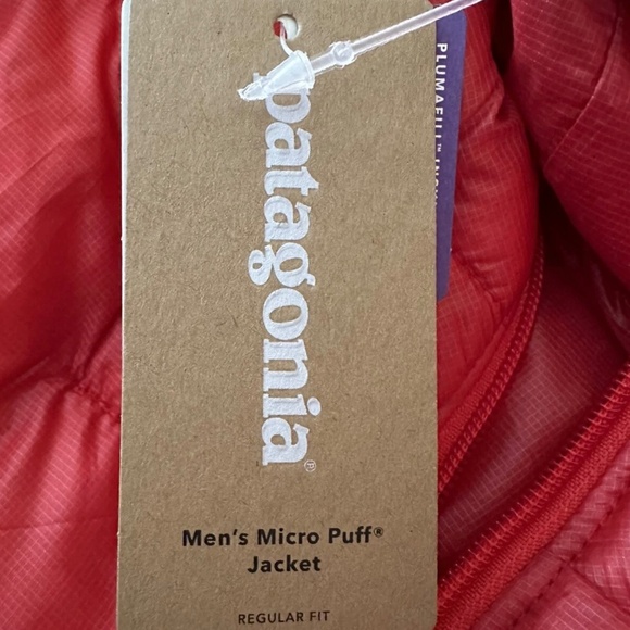 Patagonia Micro Puff Jacket Men XL Fire Red Regular Fit YKK - Picture 2 of 11